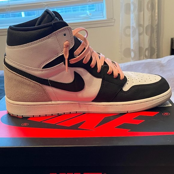 Nike x Jordan 1 High, OG Bleached Coral, Size 12 US Mens, Pink/White/Black Laces - Picture 4 of 8